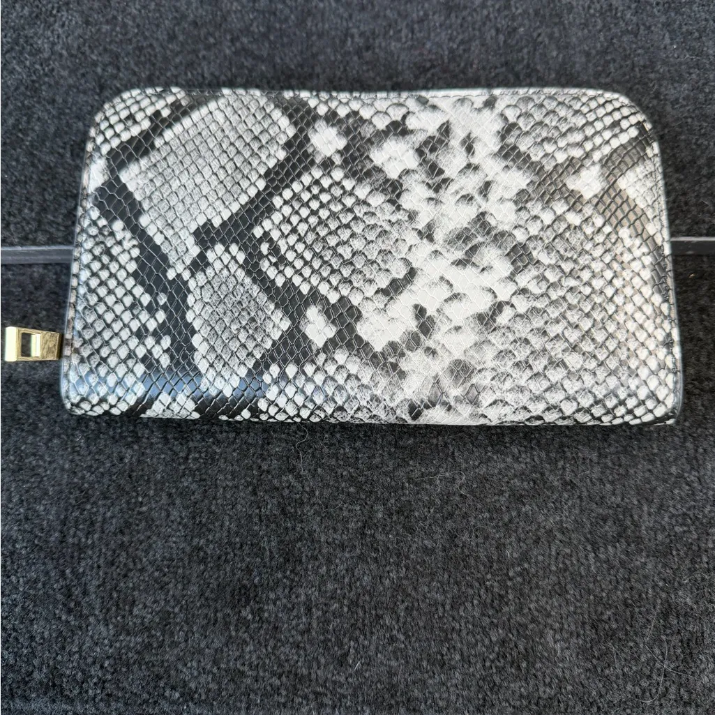Aldo Black and White Snake Print Wallet - Image 2