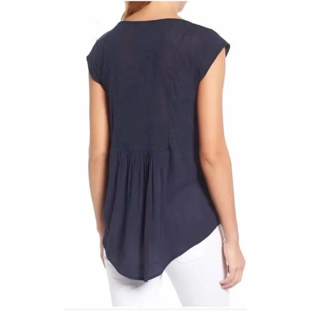 NWT Lucky Brand Embroidered Top Blouse Sz XL Blue Western Aztec Flowy Tank - Image 5