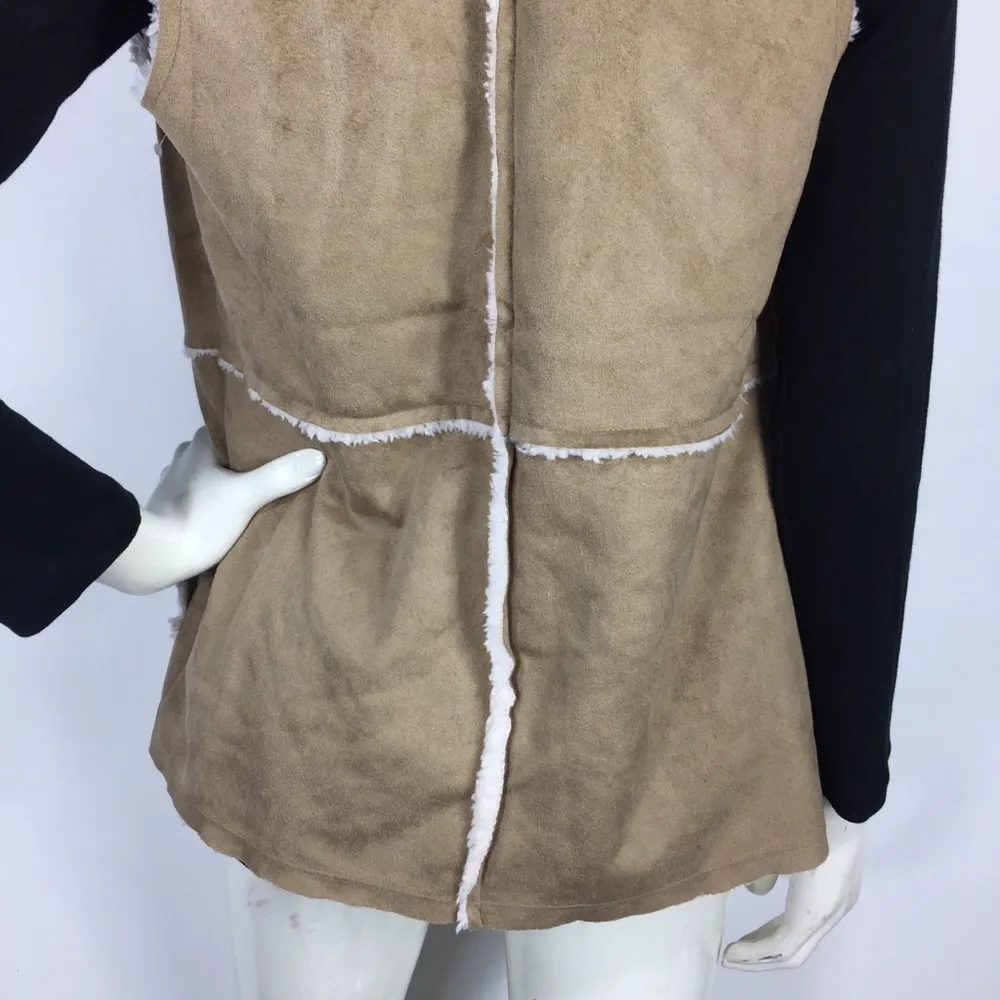 Caslon Reversible Faux Shearling Vest XS - Image 8