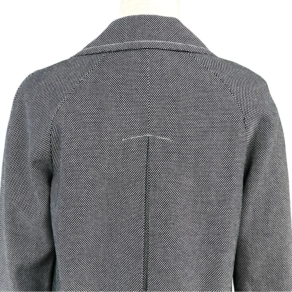 Talbots White Black Long Sleeve Button Down Blazer Jacket Size 8 - Image 6