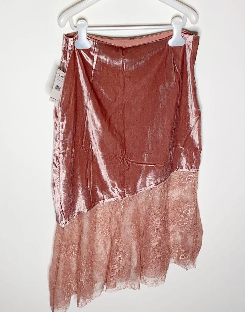 my Lacey velvet midi lace hem skirt - Image 2