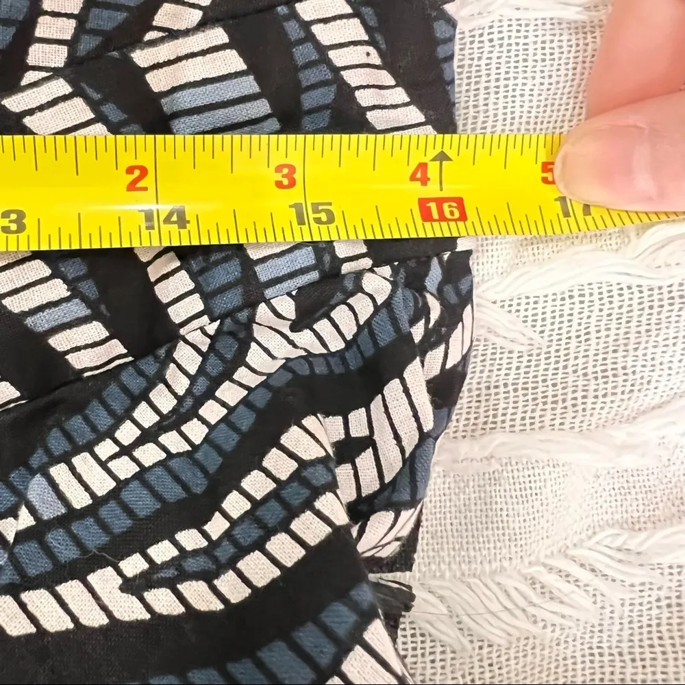 J Brooks Boutique Womens Curvy One Shoulder Geometric Midi Cotton Dress Sz 14 Blue - Image 6