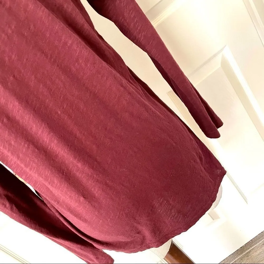 Anthro Left of Center burgundy Sunday morning top - Image 8