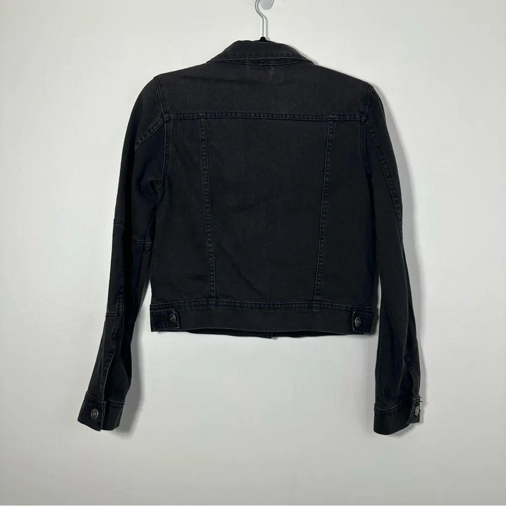 Free People Rumors Washed Black Denim Jacket Size XS - Image 3
