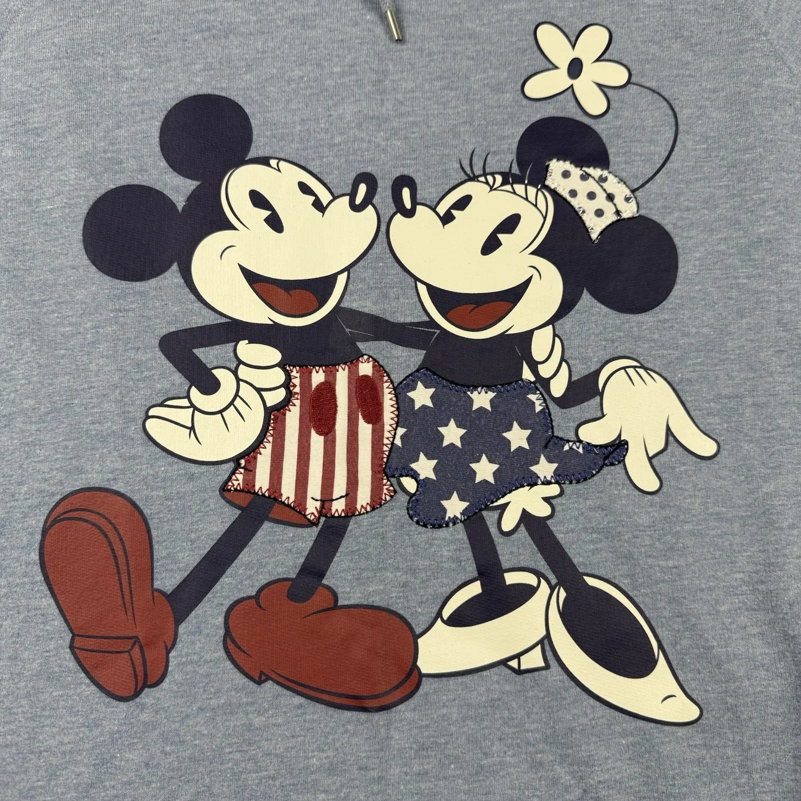 Disney Parks Sweatshirt Womens XXL Mickey & Minnie Mouse Patriotic Cowl Neck VTG - Image 2