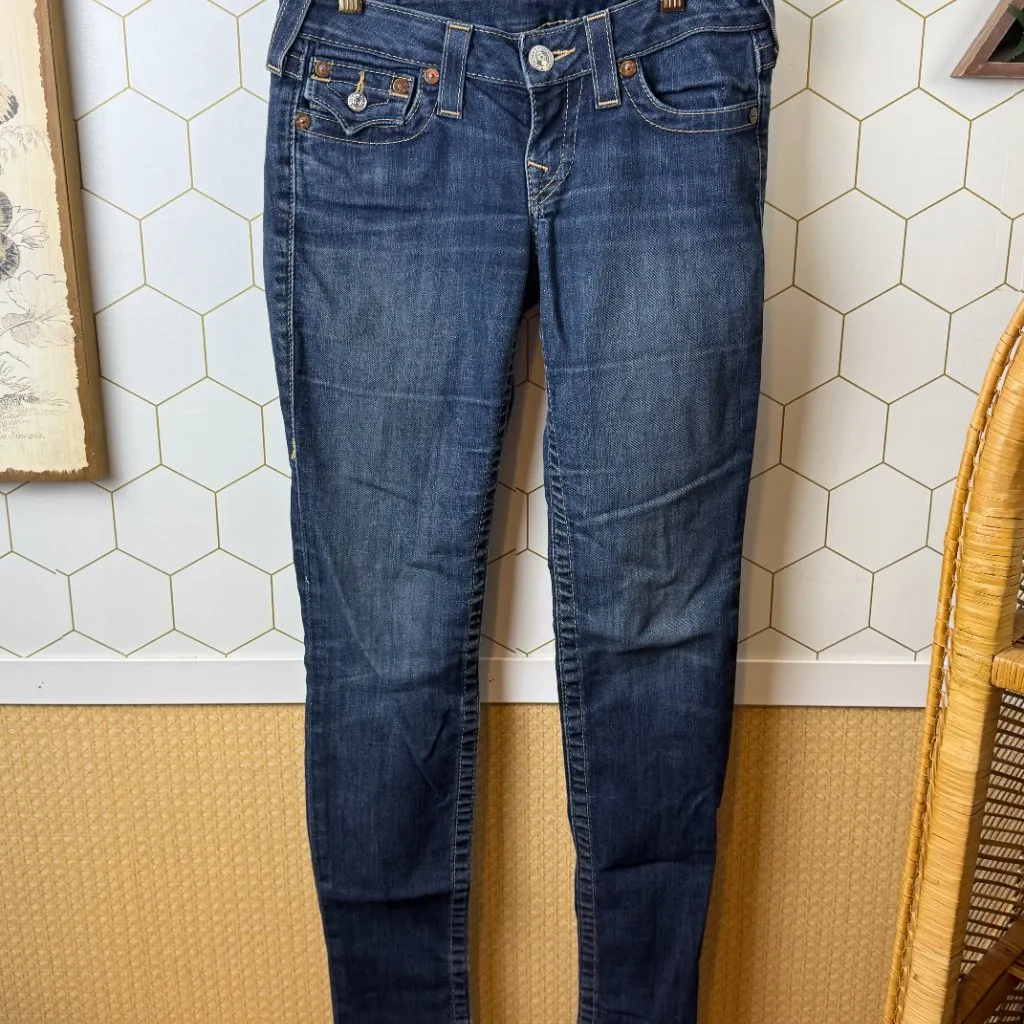 True Religion Low Rise Dark Wash Skinny Jeans - Size - 26 - Image 5