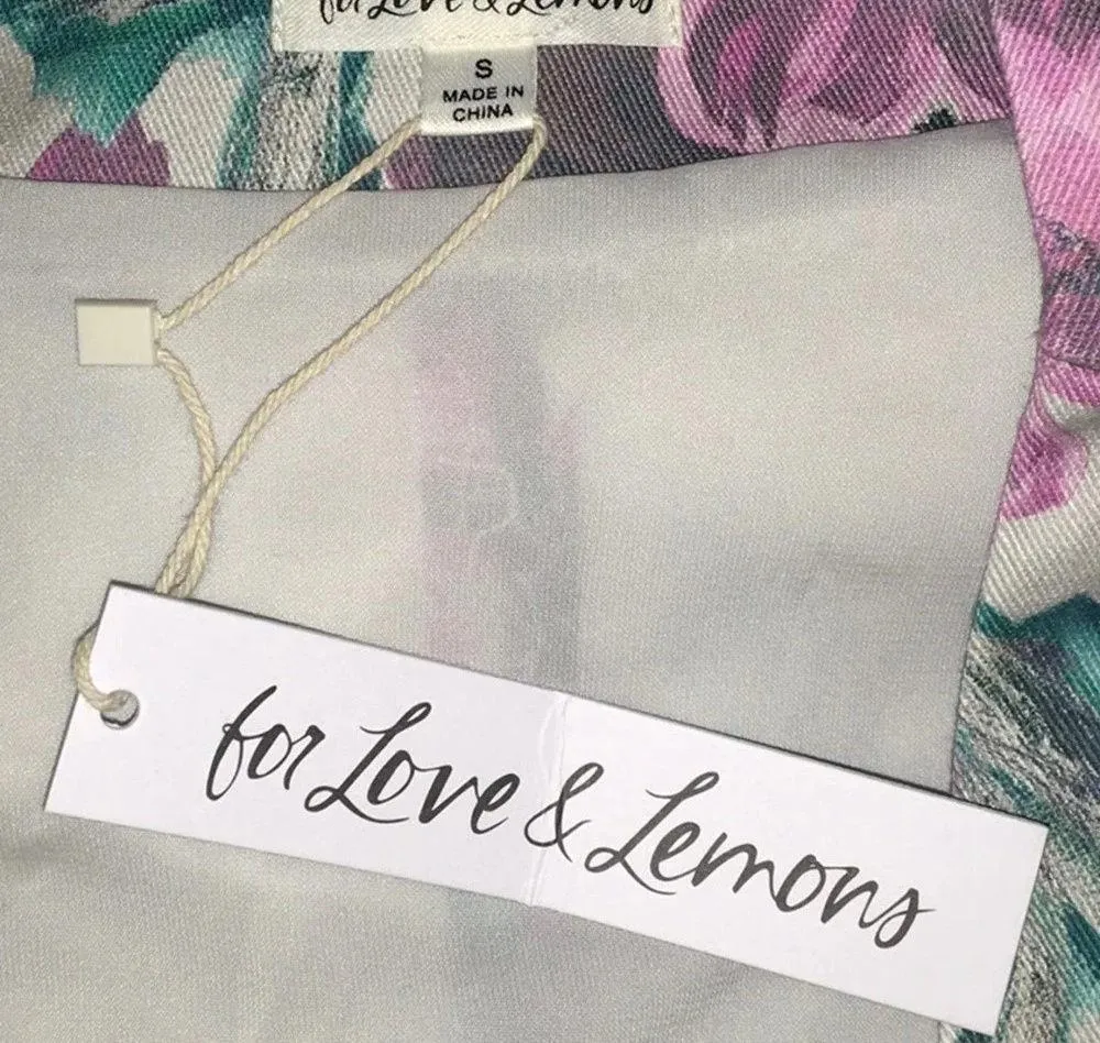 For Love & Lemons x Revolve Tamara Floral Vest Deep V Plunge Top NWT L - Image 5