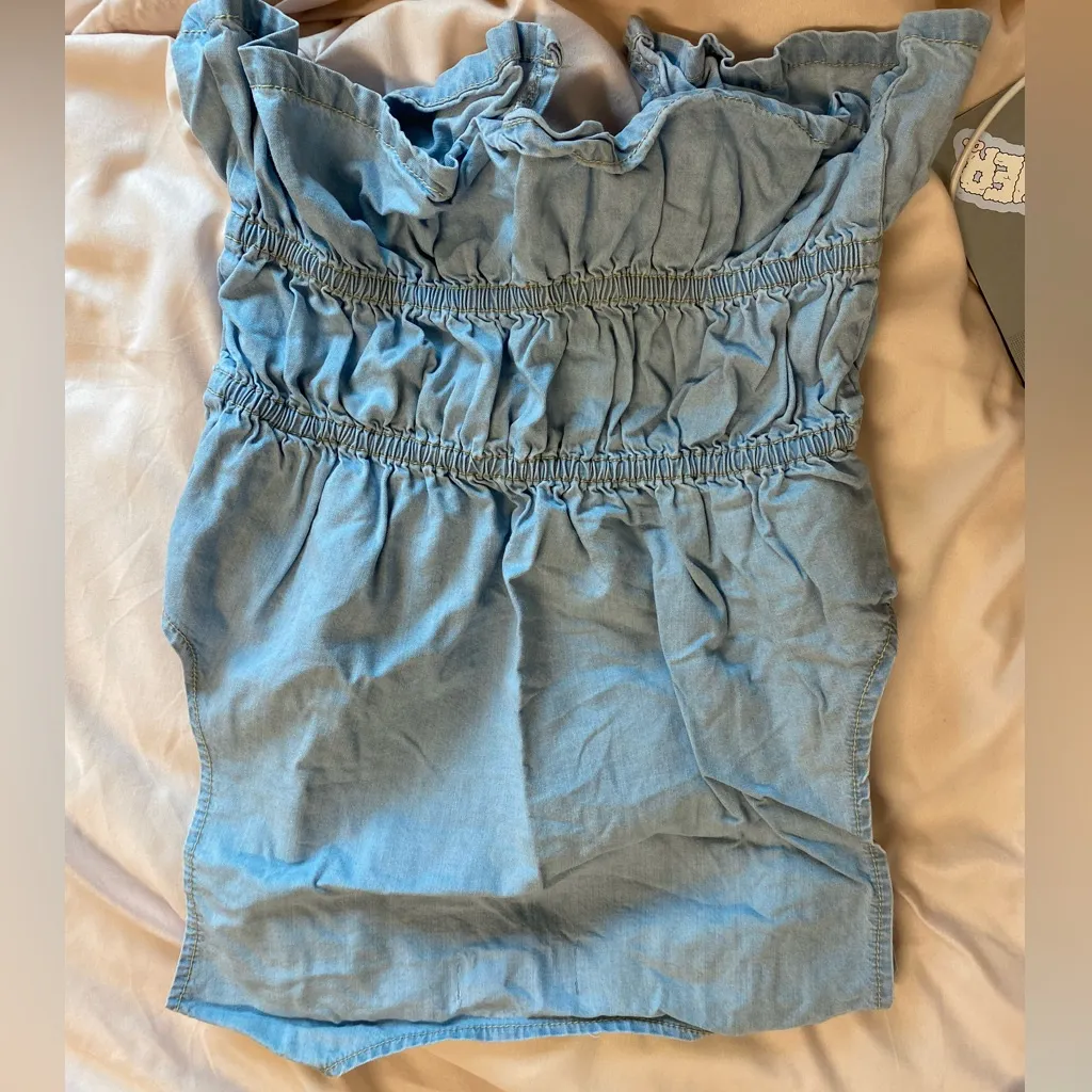 Primark  Light Blue Ruffled Blouse - Image 4