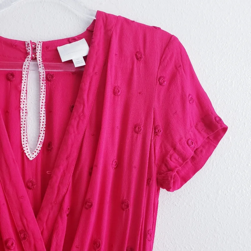 Anthropologie TWA Greenbrier Embroided Mock Wrap Romper - Image 4