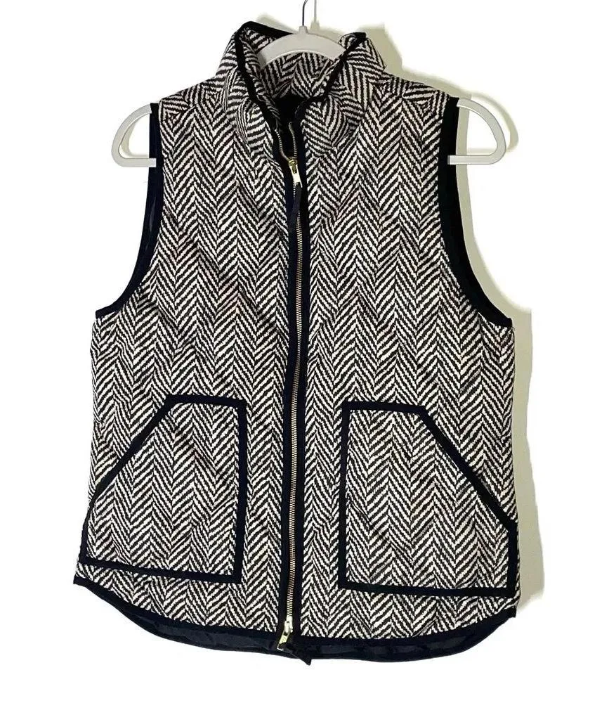 J. Crew Excursion Quilted Down Fill Vest in Herringbone Size Medium - Image 4