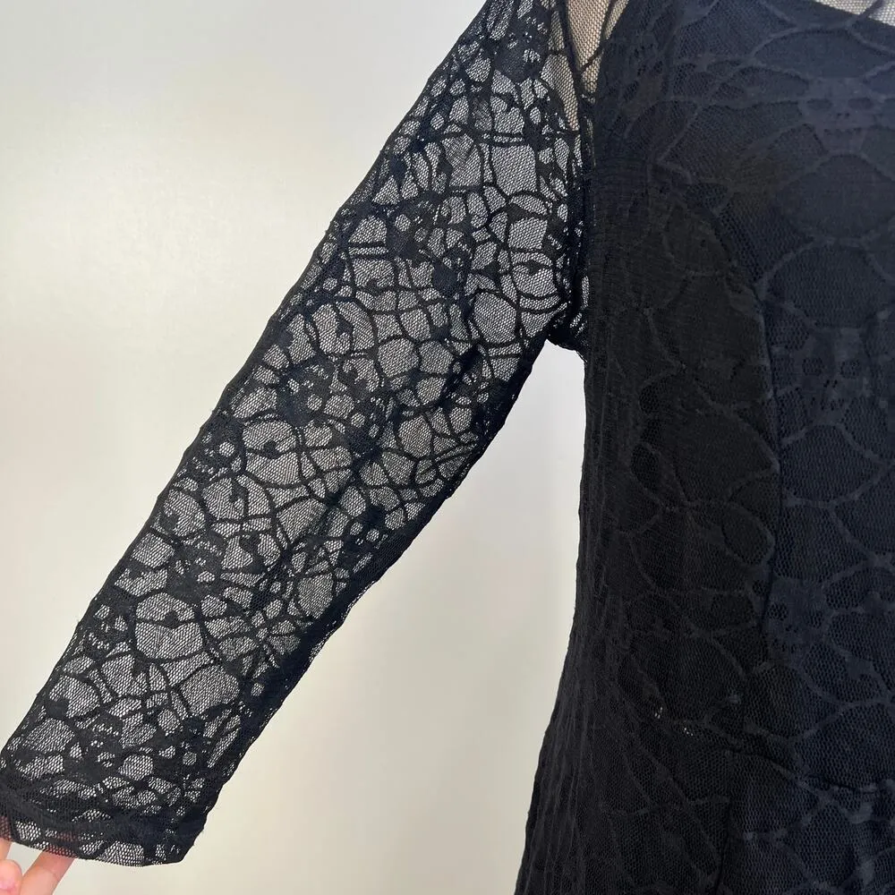 Tripp NYC Skull Lace Dress Black Knee Length Mini - Image 5