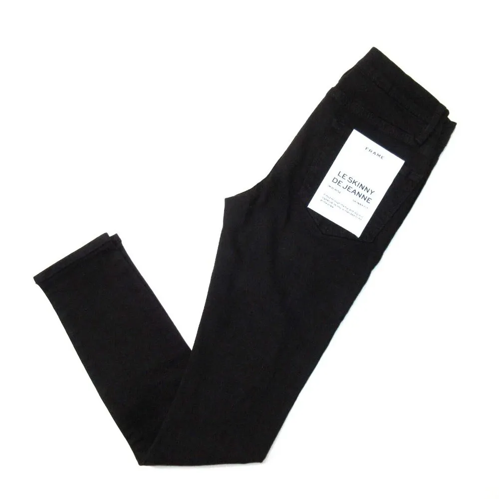 NWT FRAME Le Skinny de Jeanne in Film Noir Color Rip Destroyed Stretch Jeans 26 - Image 10