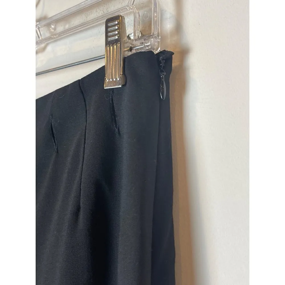 Escada Black Cut Out‎ Waist Detail Straight Leg High Rise Split Hem Pants Size 8 - Image 6