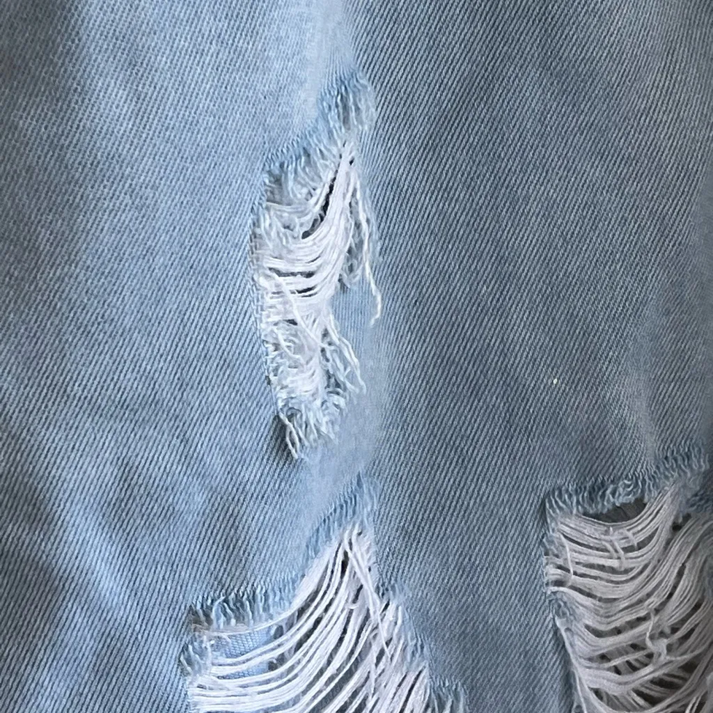 Oli & Hali White Cotton Denim Jacket With Patchwork Blue - Image 13