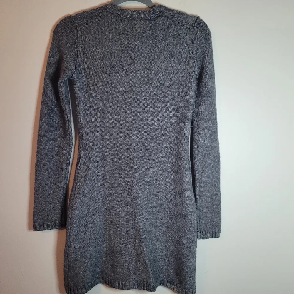 Joie Gray Long Button Front Cashmere Wool Blend Cardigan - Image 6