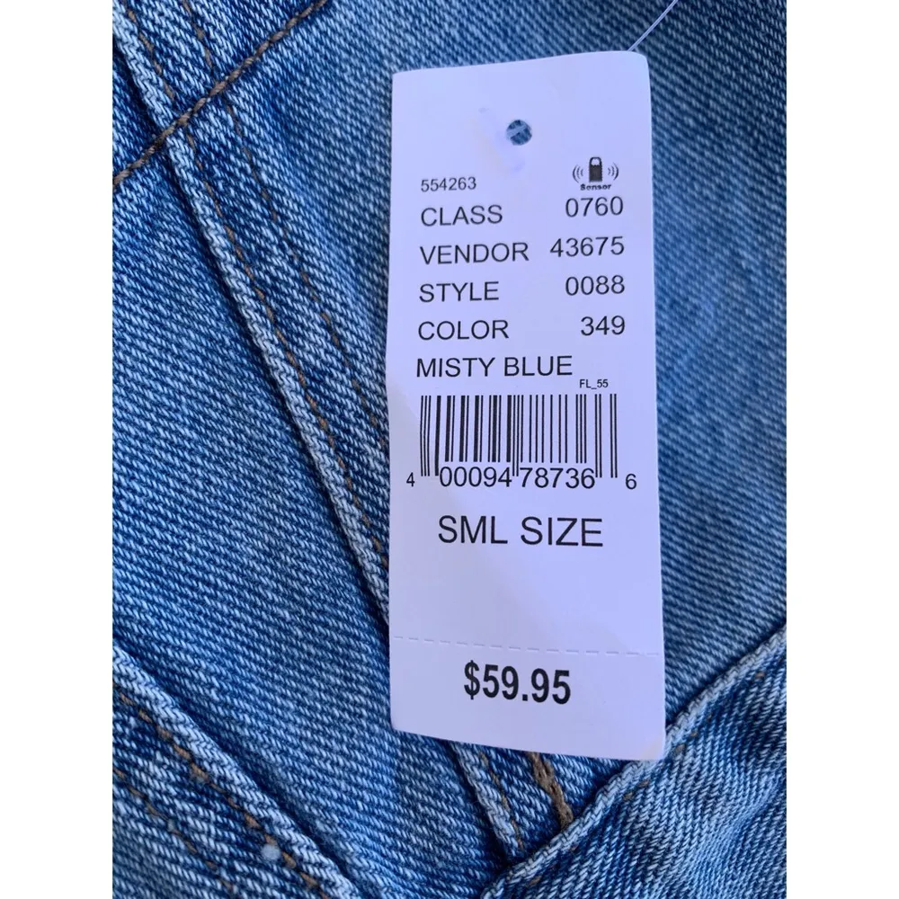 PacSun Faux Fur Sherpa Collar Cropped Denim Trucker Jacket NWT Small - Image 6