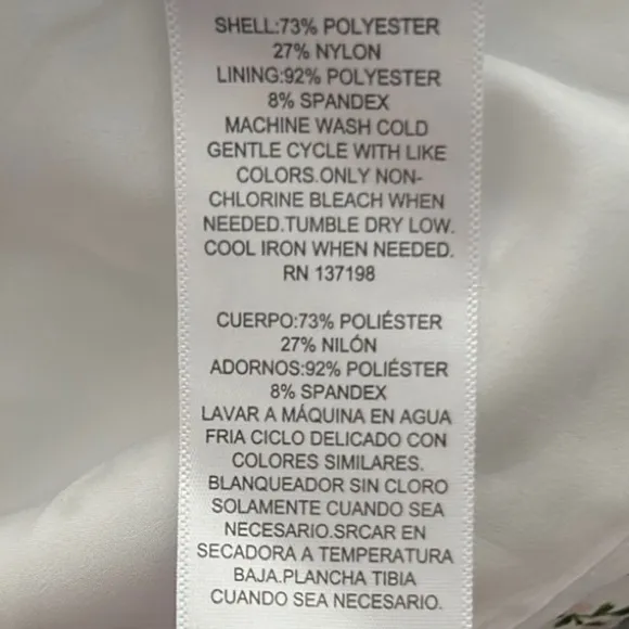 DANIELLE BERNSTEIN Size 8 Zippered Floral Spaghetti Strap Micro Dress pockets - Image 7