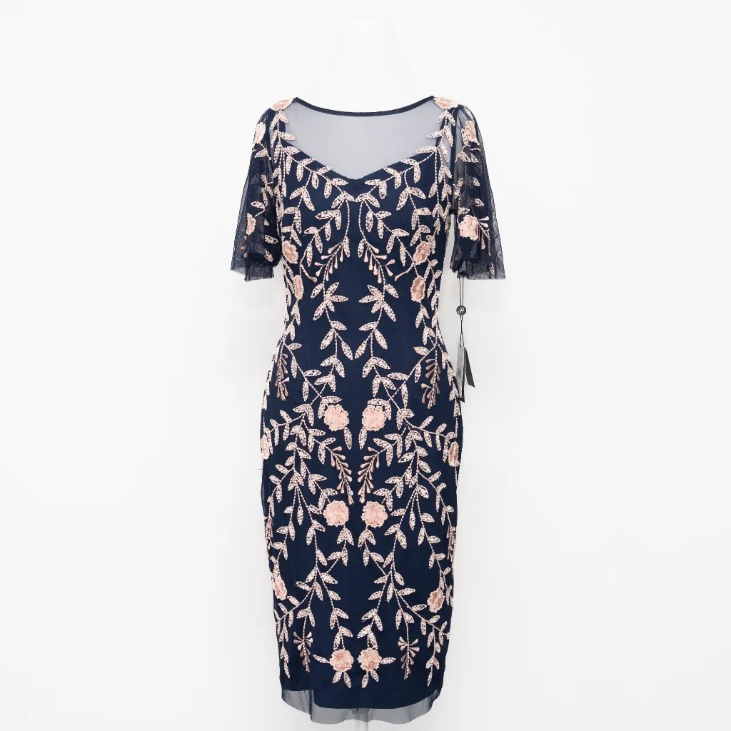 Adrianna Papell Beaded‎ Flutter Sleeve Dress - Image 2