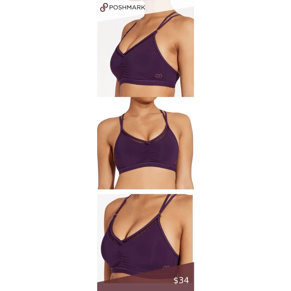 Calia By Carrie Underwood Ruched Purple Blackberry Cordial Swim Top Small - Image 7