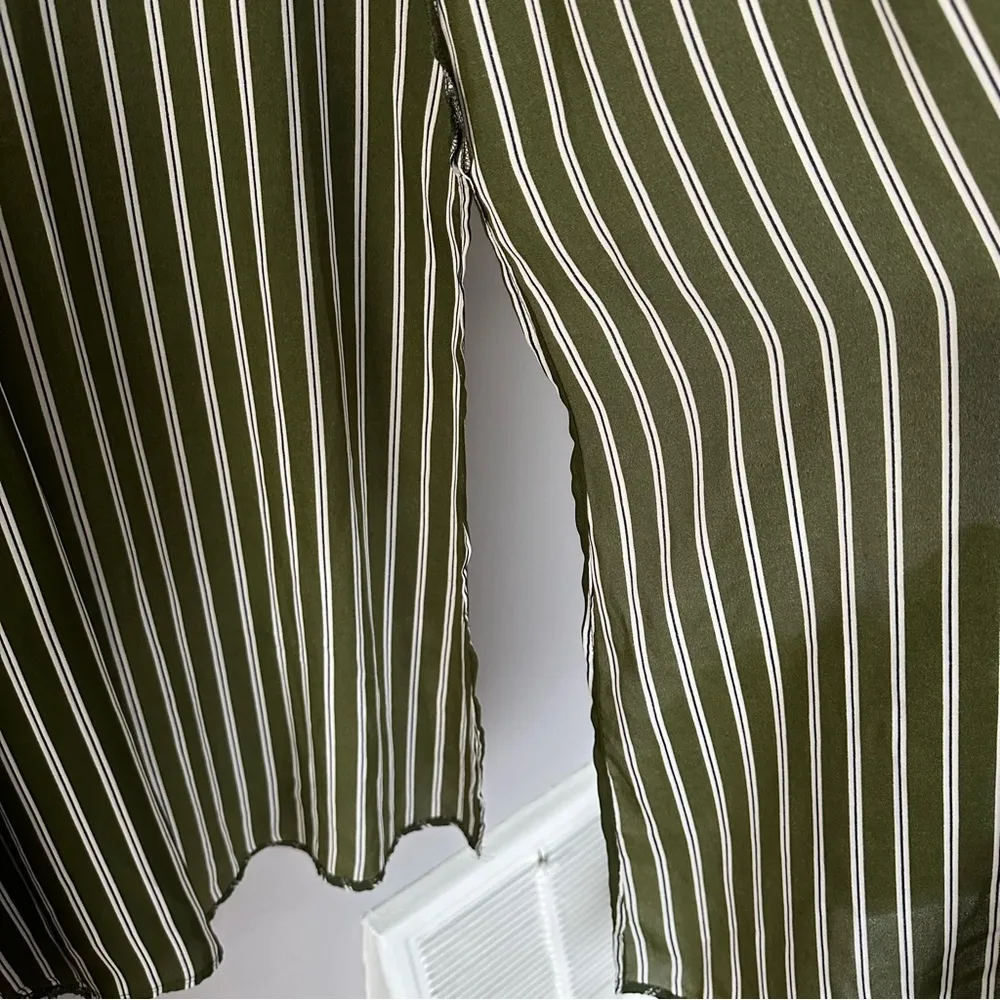 Lularoe Green Striped Sleeveless Duster Sz S - Image 4