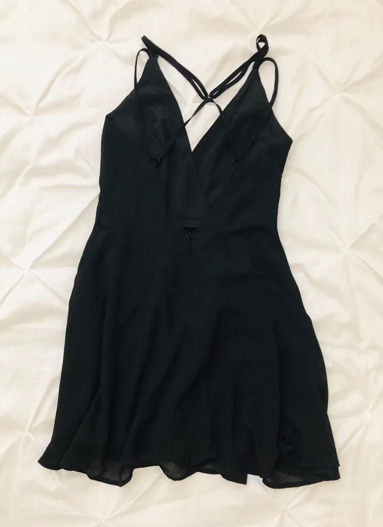 Black Cross Back Dress - Image 6