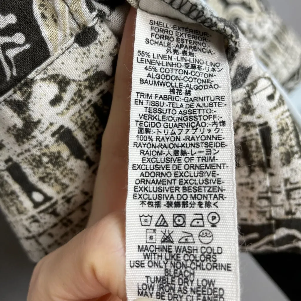 Free People Bare It All Tank Cross Back Sz XS Women Bow Brown Cream Linen Cotton - Image 11