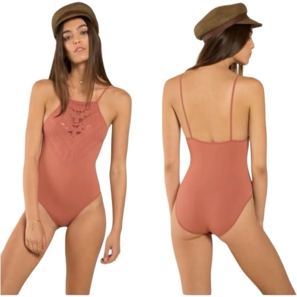 INTIMATELY FREE PEOPLE Coral Blush Seamless Solstice Boho Bodysuit Size XS/S - Image 8