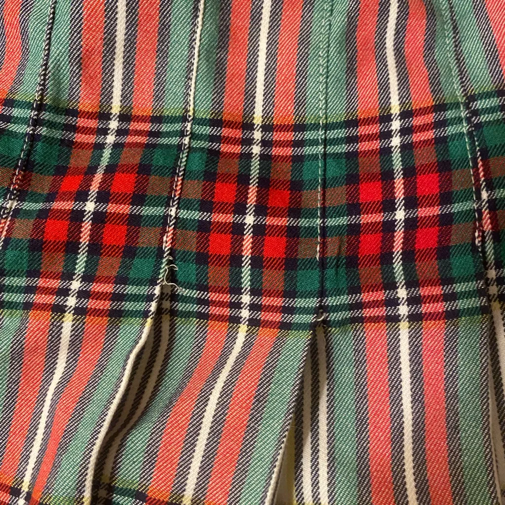 Women’s Aerie Plaid Red/Green Pleated Skirt Sz Medium Runs Small academia - Image 2