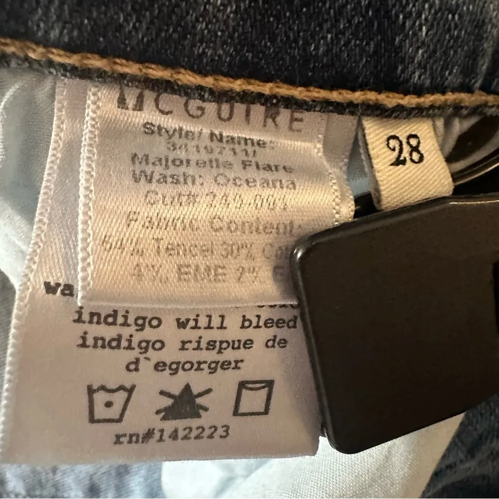 McGuire Majorelle Flare jeans Oceana distressed raw hem size 28 - Image 7