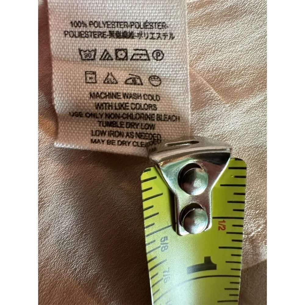 Free People Women's Peach Smocked V Neck Top Small Short Sleeve Casual Blouse - Image 5