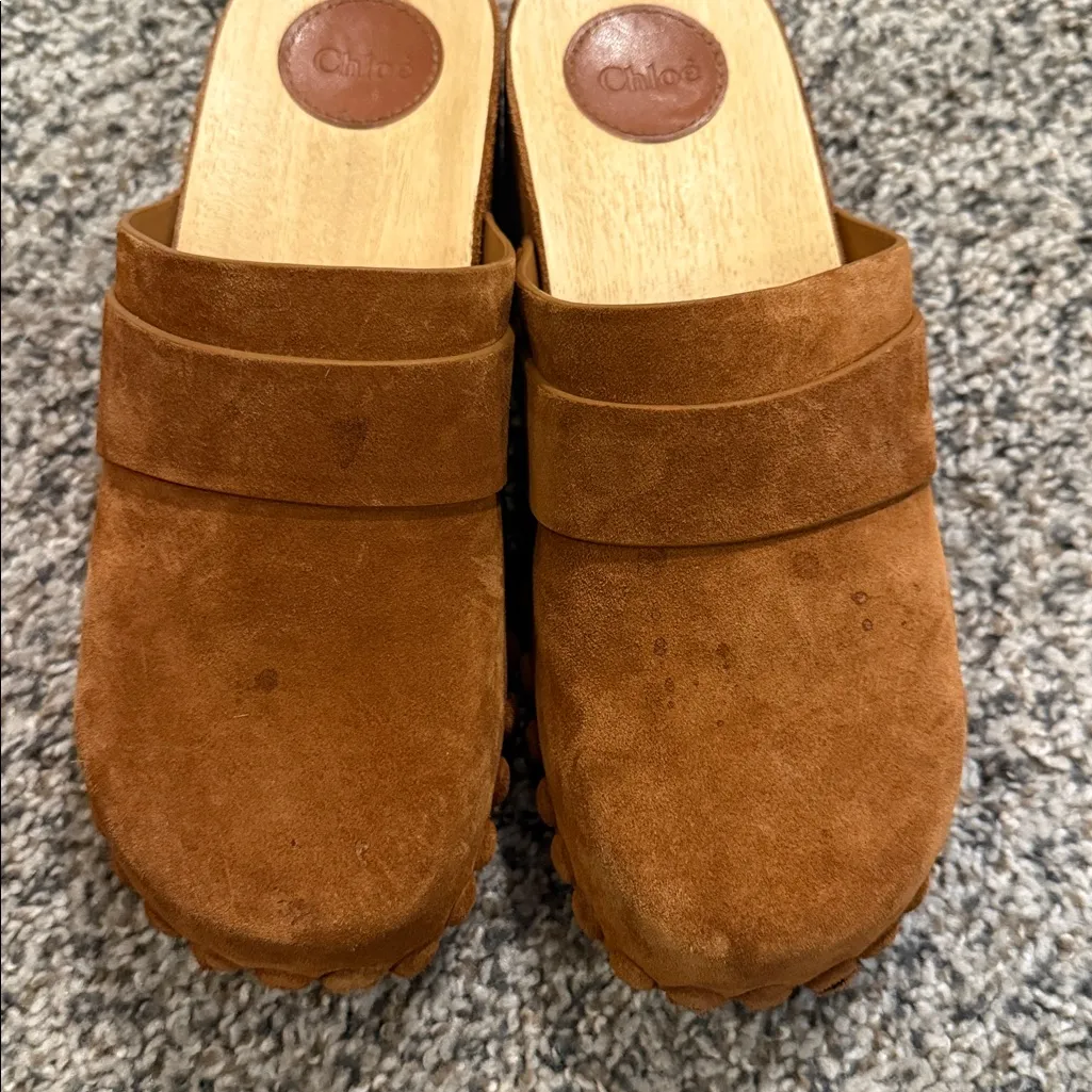 Chloé Chloe Joy Suede Clogs, size 37 - Image 3