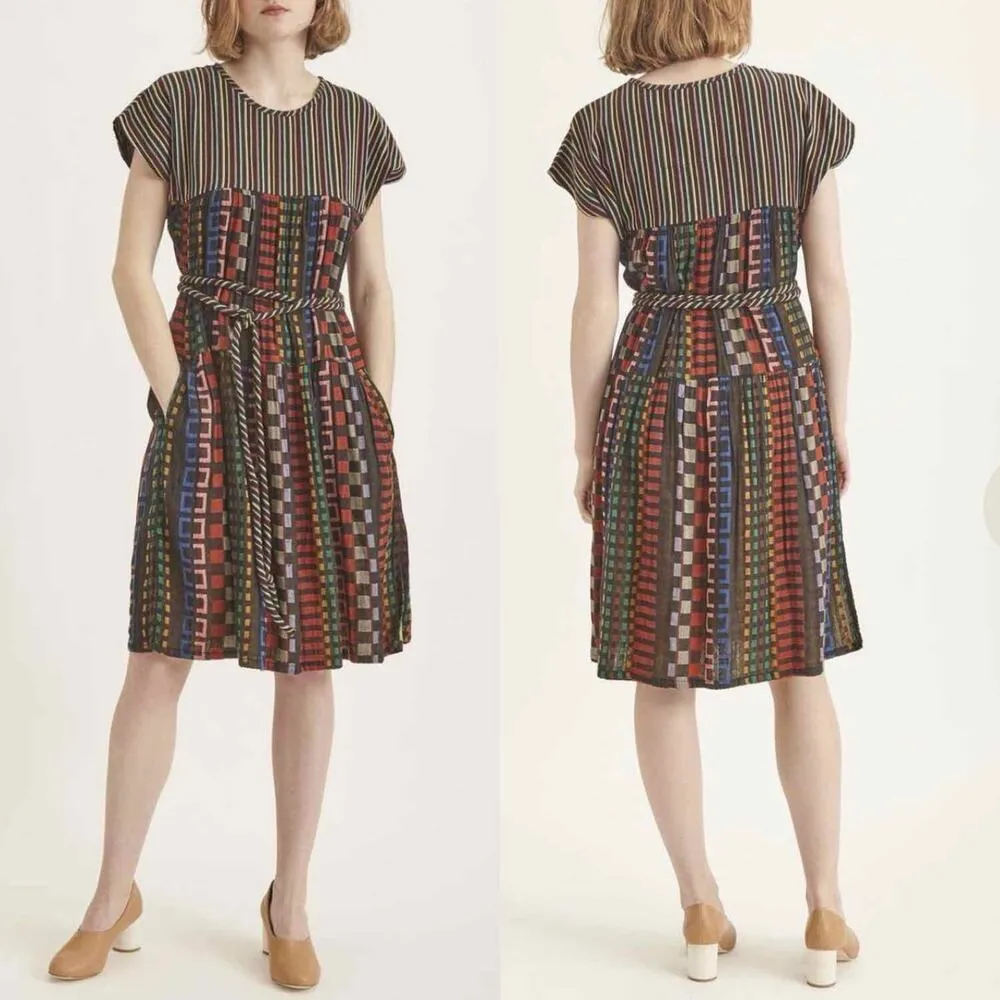 ace & jig Austin Cotton Belted Knee Length Casual Dress Size Small Fiesta - Image 8