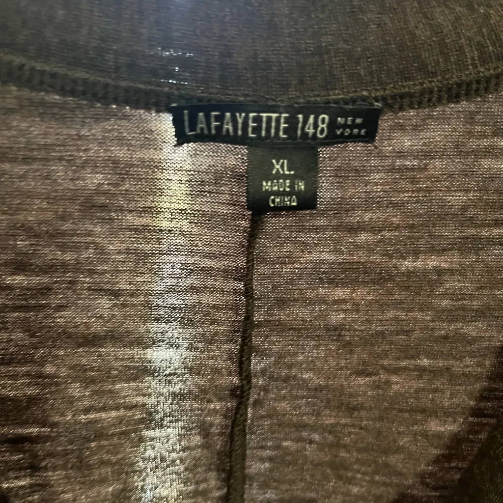 Lafayette 148  New York Chocolate Draped Blouse - Image 2