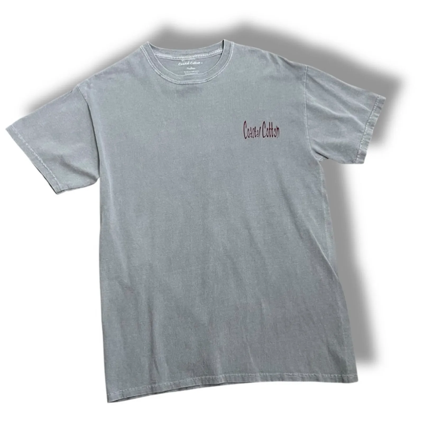 Coastal Cotton life uninhibited houndstooth fish skeleton tshirt Gray Size M - Image 7