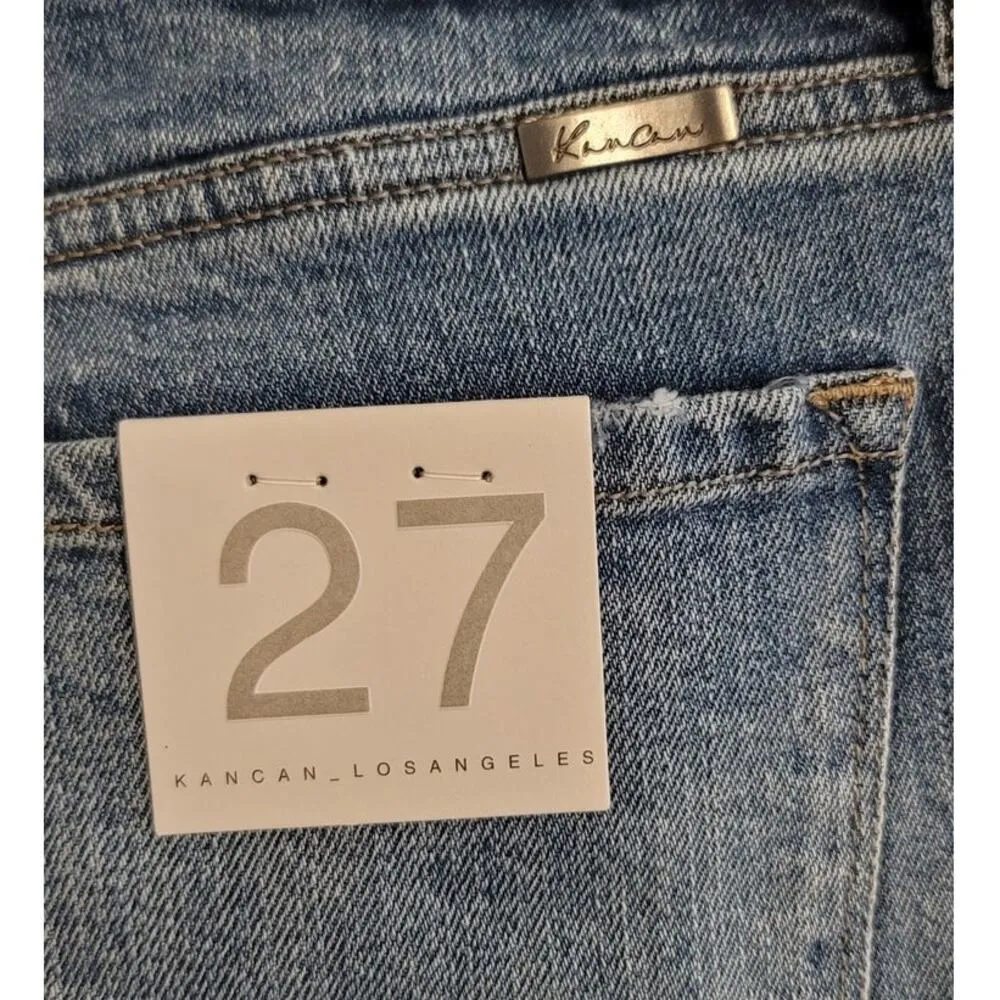 KanCan Distressed Straight Leg Ankle Jeans Blue 27 NEW - Image 7