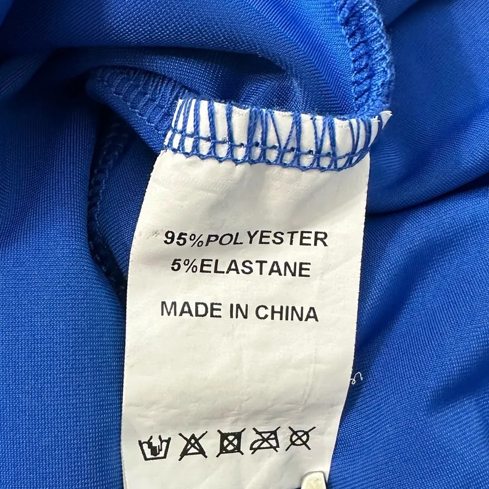 Royal Blue Satin Maxi Gown with Plunge Neckline and Dolman Sleeves Size XL - Image 14