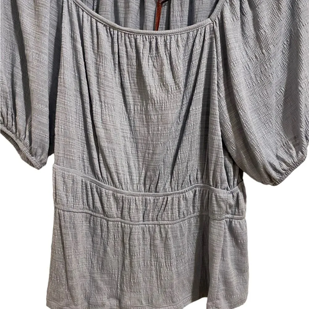 Knox Rose Baby Powder Short Sleeve Textured Blouse Sz M NWT - Image 4