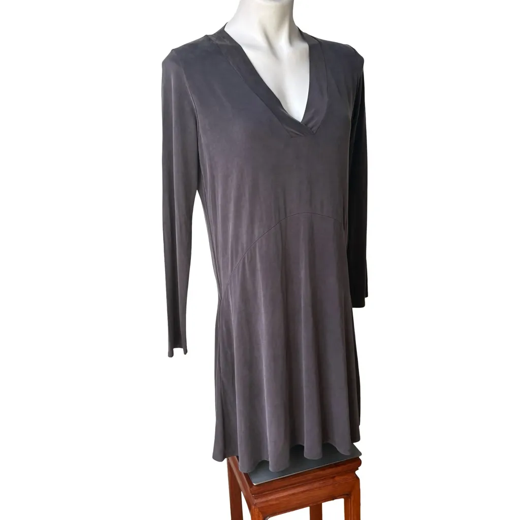 Dolan Left Coast (Anthropologie) Gray Cupro Blend Long Sleeve Swing Dress, Sz S - Image 5