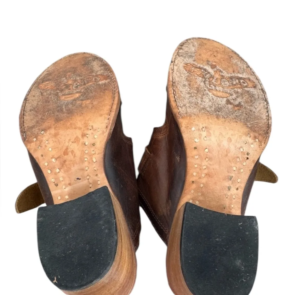 Freebird Caprice Brown Leather Buckle Mules Clogs Size 9 - Image 11