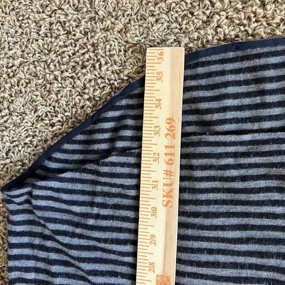 3.1 Phillip Lim Medium Dress Gray Navy Stripe Raglan Lightweight Wool Silk Blend - Image 6