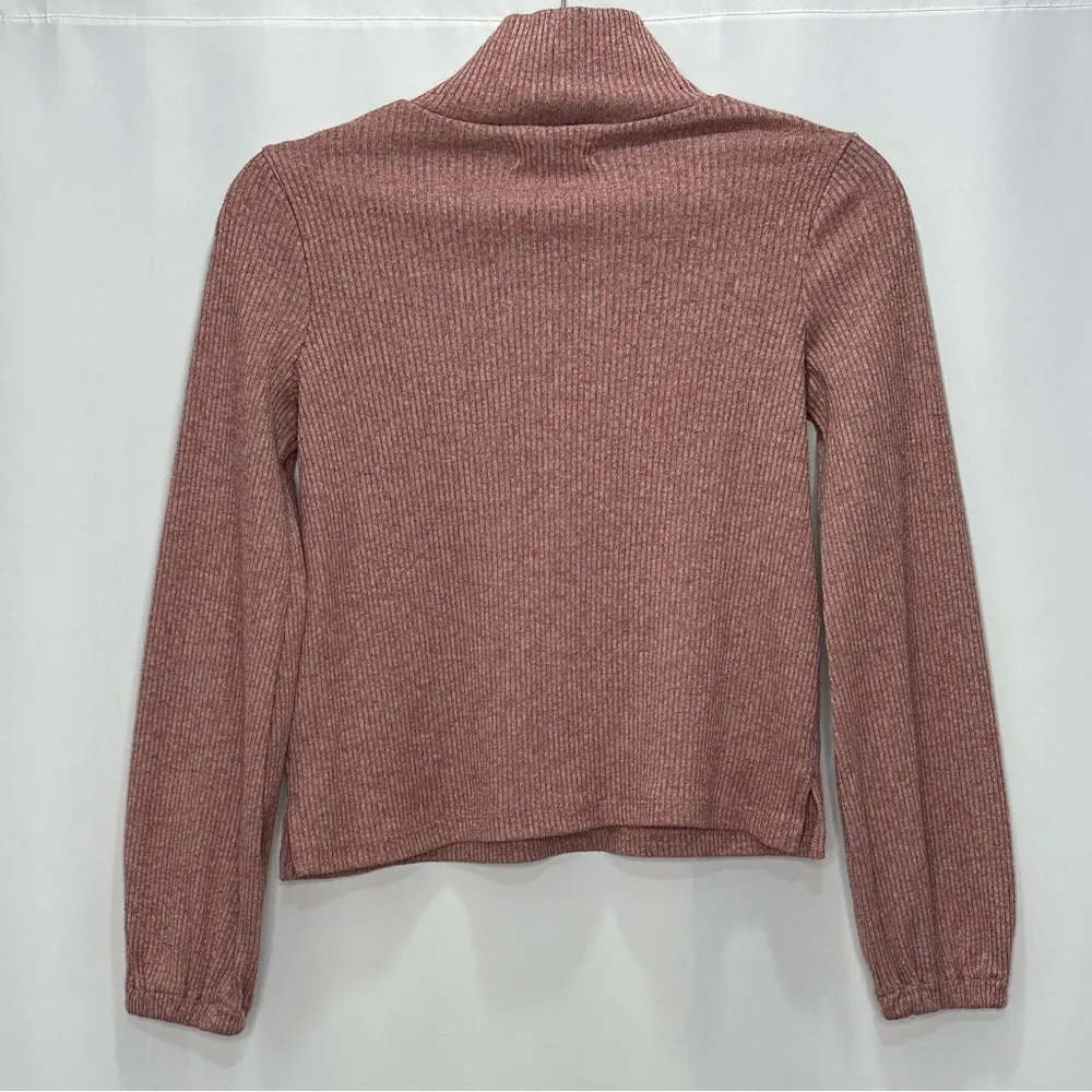 Madewell Bubble Sleeve Heathered Swing Turtleneck - Image 2