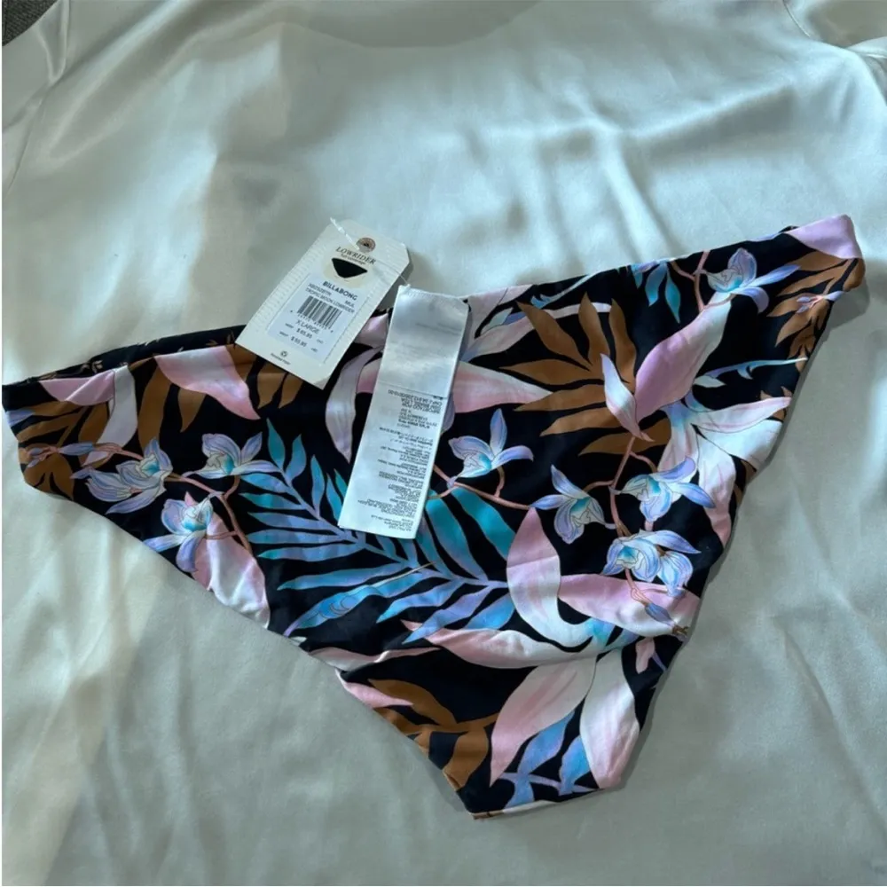 Billabong Multicolor Tropic Moon Lowrider Reversible Bikini Bottoms Size L NWT - Image 12