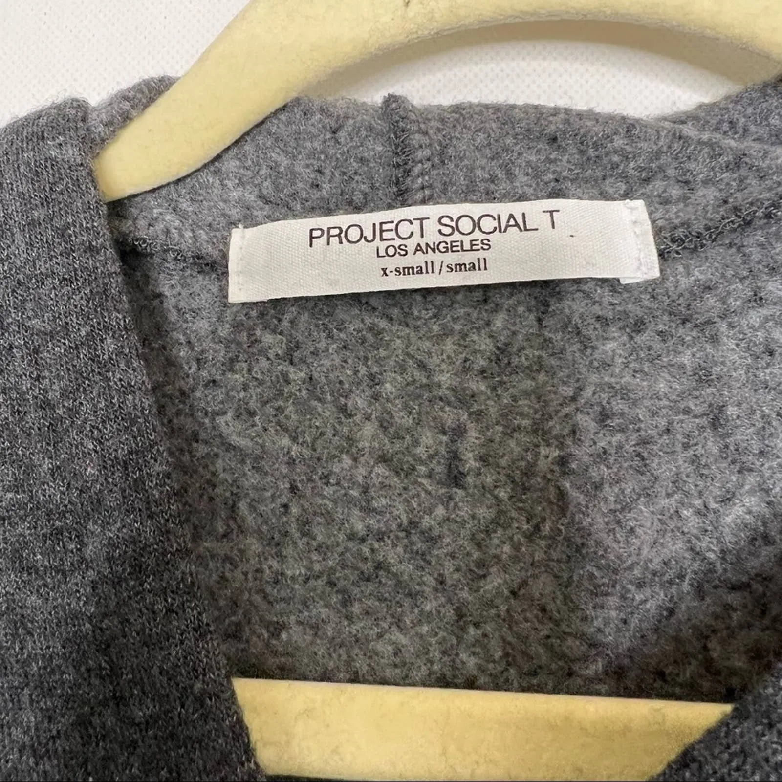 Project Social T Los Angeles Gray‎ Hoodie Sweatshirt Pullover Womens XS/S - Image 3