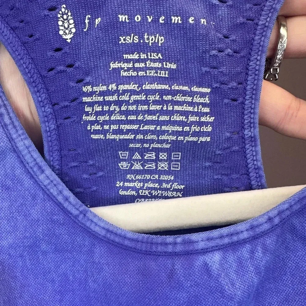 NWOT FREE PEOPLE- Venus Tank in acid wash blue/purple XS/S - Image 7