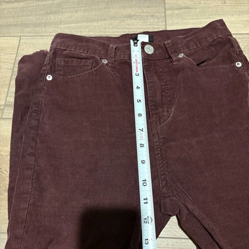 BDG Kick Corduroy Straight Leg Jeans‎ raw hem jeans Burgundy size 26 - Image 8