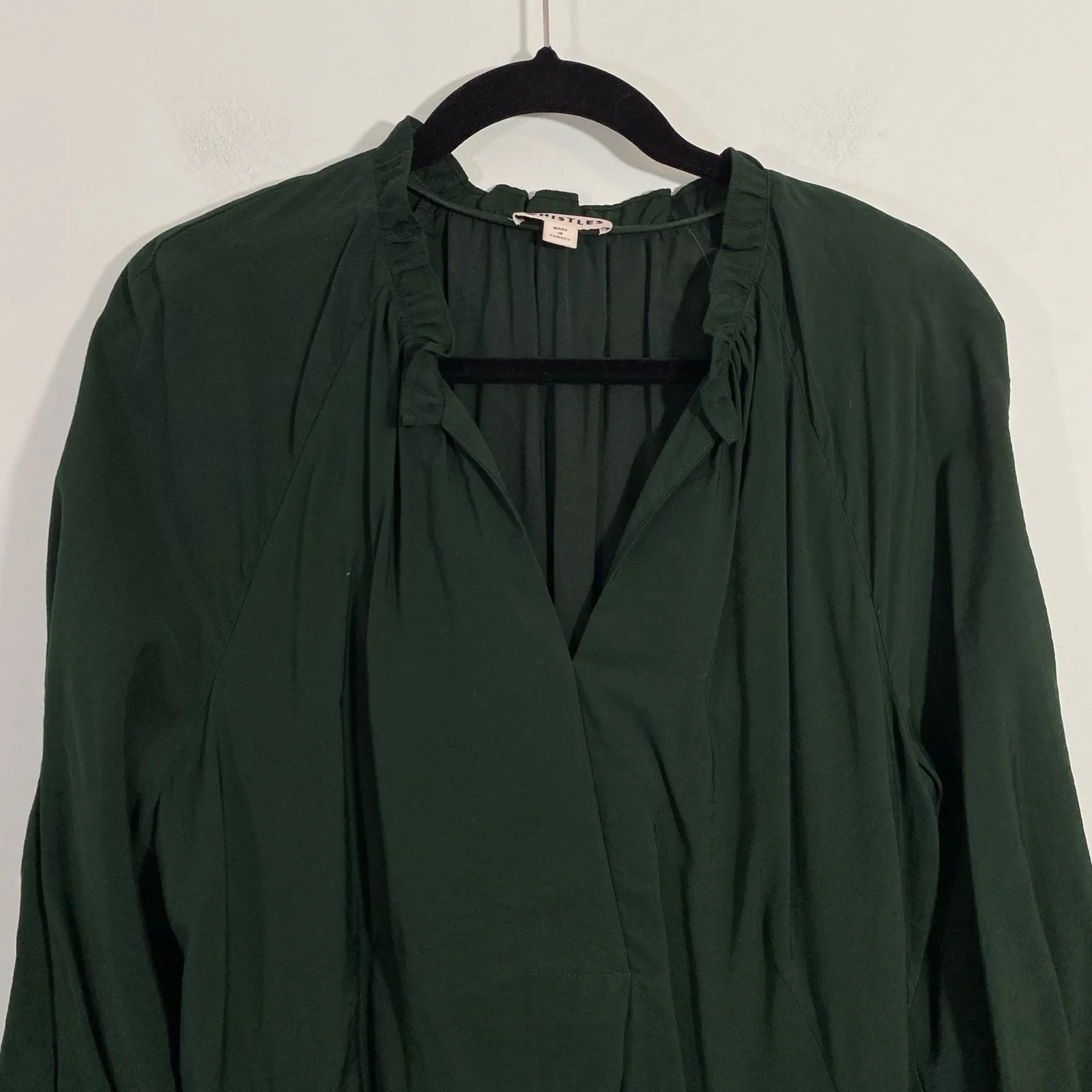 Whistles Women's Dark Green Long Sleeve Enora Dress Size S Minimalist - Image 4