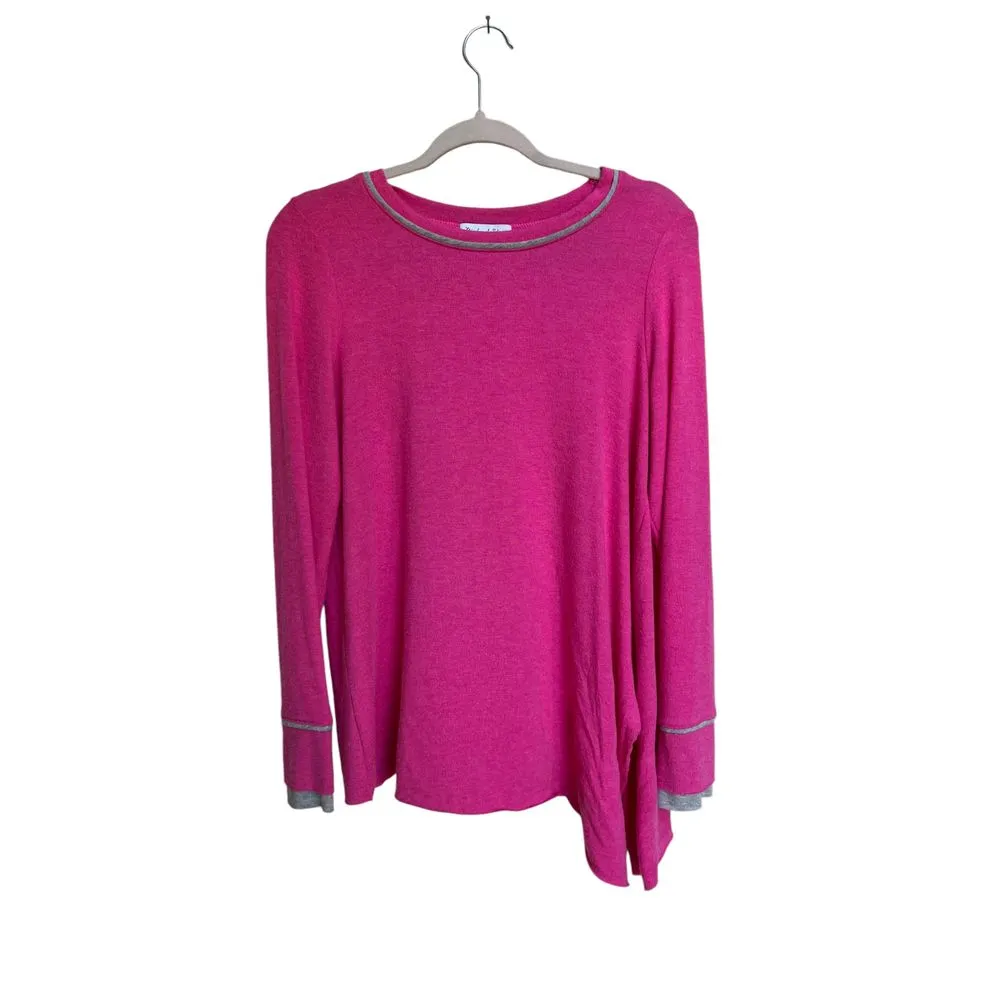 Michael Stars Women's‎ Pink Long Sleeve High-Low Pullover Sweater Size Small - Image 2