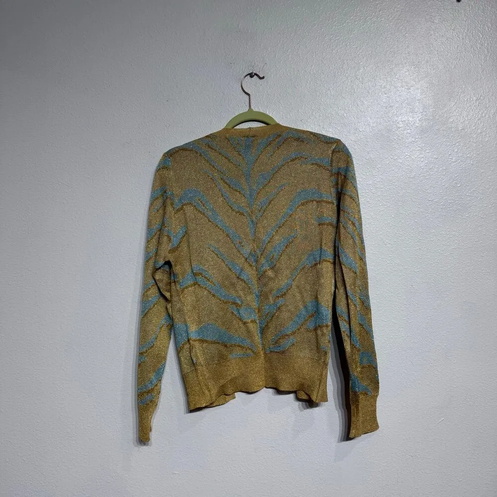 Happy Sheep Metallic Open Front Cardigan Sz L NWT Gold Size L - Image 10