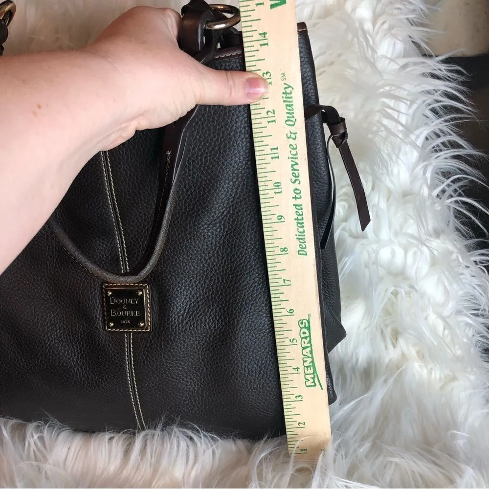 Dooney & Bourke Maurizia Chocolate Brown  Leather Shoulder‎ Hobo Bag Purse - Image 11