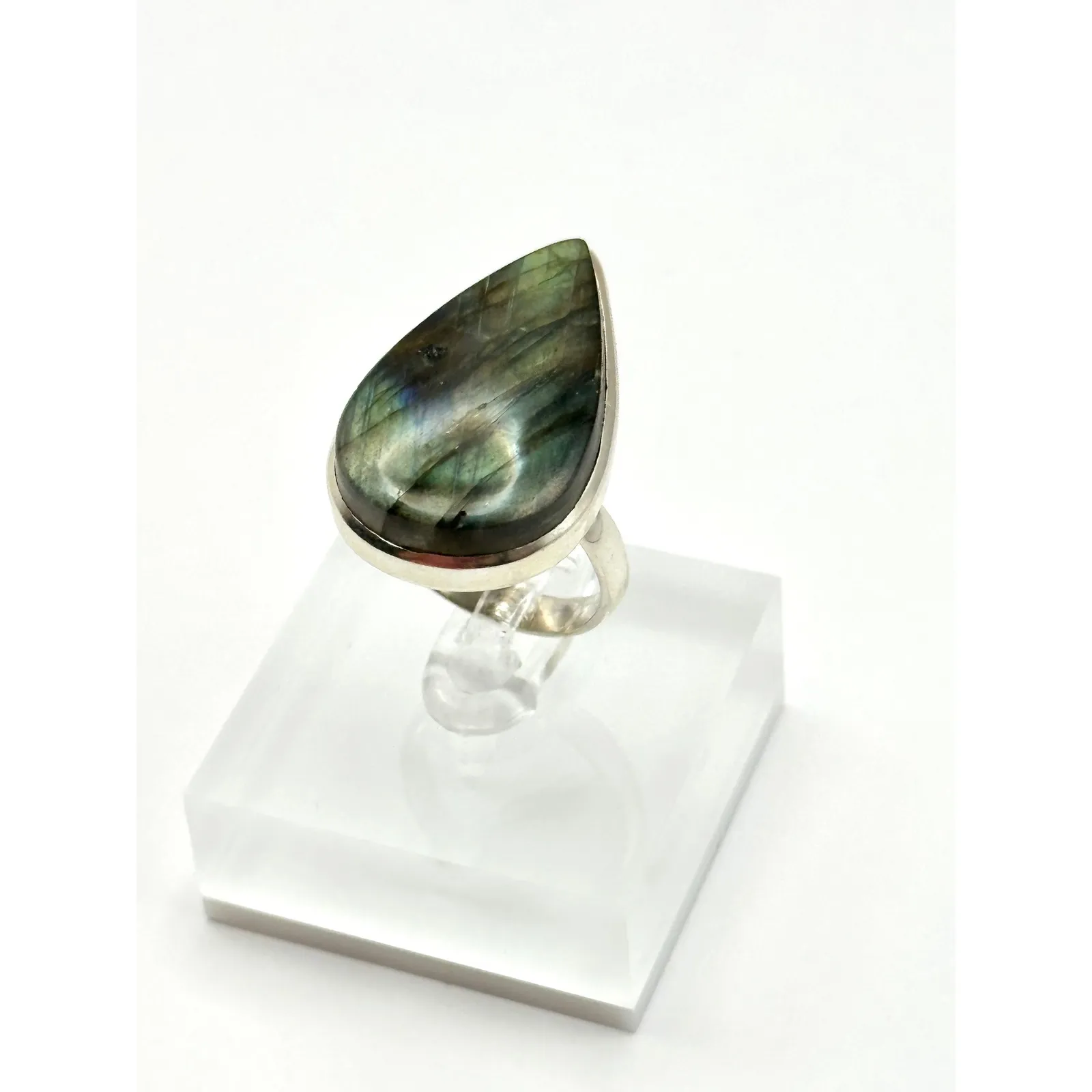 Labradorite Sterling Silver Statement Ring Size 8.25 - Image 3